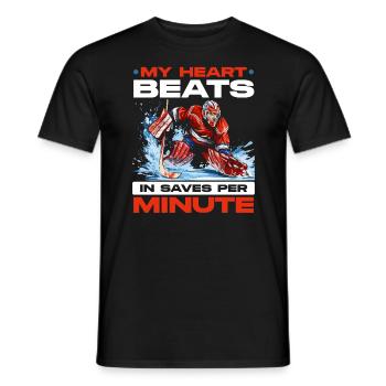 Ice Hockey Goalie Goaltender Keeper Goalkeeper - Men's T-Shirt - black - Front - AI Model Male 178 light (178cm)