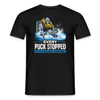Ice Hockey Goalie Goaltender Keeper Goalkeeper - Men's T-Shirt - black - Front - AI Model Male 178 light (178cm)