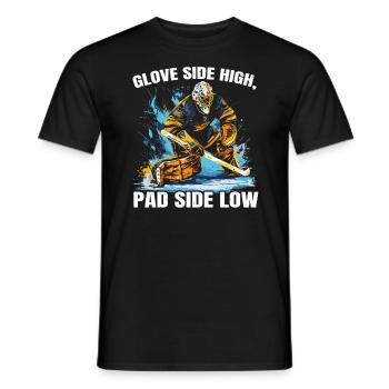 Ice Hockey Goalie Goaltender Keeper Goalkeeper - Men's T-Shirt - black - Front - AI Model Male 178 light (178cm)