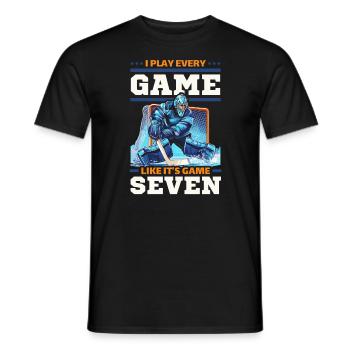 Ice Hockey Goalie Goaltender Keeper Goalkeeper - Men's T-Shirt - black - Front - AI Model Male 178 light (178cm)