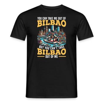 Bilbao Spain Travel Vacation I Love Bilbao Skyline - Men's T-Shirt - black - Front - AI Model Male 178 light (178cm)