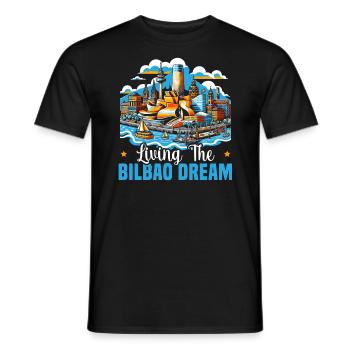 Bilbao Spanien Reiseurlaub Ich liebe die Skyline von Bilbao - Männer T-Shirt - Schwarz - Vorne - AI Model Male 178 light (178cm)