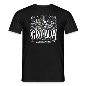 Granada Spanien Reisen Urlaub Granada Skyline - Männer T-Shirt - Schwarz - Vorne - AI Model Male 178 light (178cm)