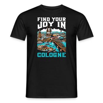 Cologne Allemagne Voyage Vacances J’aime Cologne - T-shirt homme - noir - Devant - AI Model Male 178 light (178cm)
