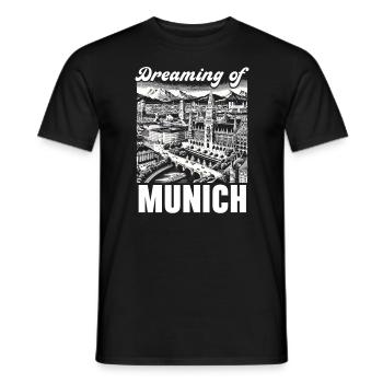 Munich Germany Travel Vacation I Love Munich - Men's T-Shirt - black - Front - AI Model Male 178 light (178cm)