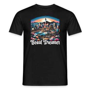 Seoul South Korea Country Travel Vacation Korean - Men's T-Shirt - black - Front - AI Model Male 178 light (178cm)
