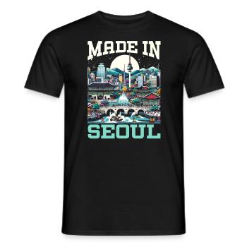 Seoul South Korea Country Travel Vacation Korean - Men's T-Shirt - black - Front - AI Model Male 178 light (178cm)