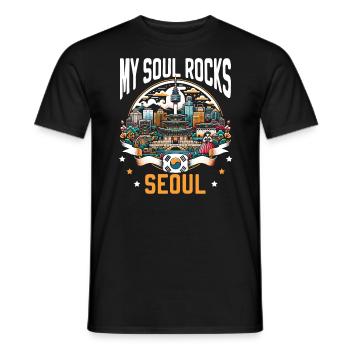 Seoul South Korea Country Travel Vacation Korean - Men's T-Shirt - black - Front - AI Model Male 178 light (178cm)