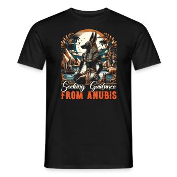 Anubis Egyptian Mythology Pyramid Ancient Egypt - Men's T-Shirt - black - Front - AI Model Male 178 light (178cm)