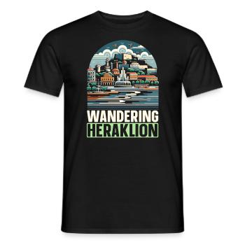 Héraklion Grèce Voyage Vacances Patrimoine Grec - T-shirt homme - noir - Devant - AI Model Male 178 light (178cm)