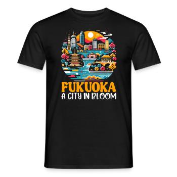 Fukuoka Japan Country Travel Vacation Japanese - Men's T-Shirt - black - Front - AI Model Male 178 light (178cm)