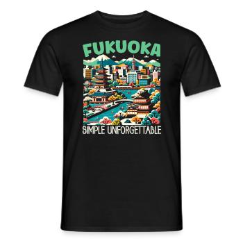 Fukuoka Japan Land Reisen Urlaub Japanisch - Männer T-Shirt - Schwarz - Vorne - AI Model Male 178 light (178cm)