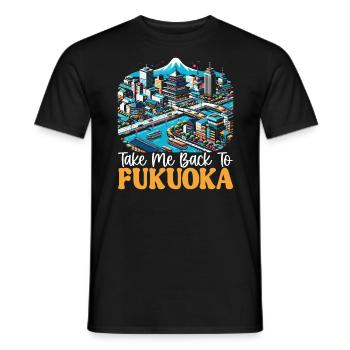 Fukuoka Japan Country Travel Vacation Japanese - Men's T-Shirt - black - Front - AI Model Male 178 light (178cm)