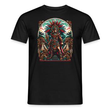 Aztekischer Krieger Mexikanische Azteken-Zivilisation - Männer T-Shirt - Schwarz - Vorne - AI Model Male 178 light (178cm)