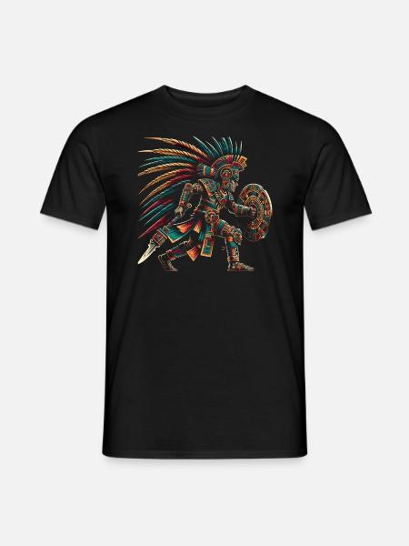 Aztekischer Krieger Mexikanische Azteken-Zivilisation - Männer T-Shirt - Schwarz