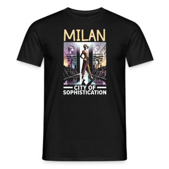 Mailand Italien Reisen Urlaub Italienisch Mailand Skyline - Männer T-Shirt - Schwarz - Vorne - AI Model Male 178 light (178cm)