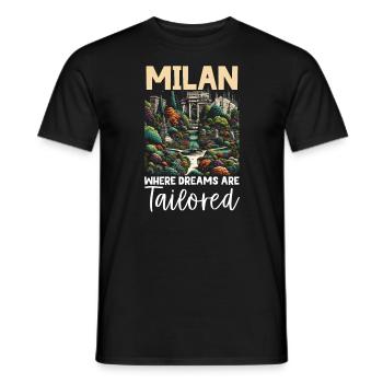 Mailand Italien Reisen Urlaub Italienisch Mailand Skyline - Männer T-Shirt - Schwarz - Vorne - AI Model Male 178 light (178cm)
