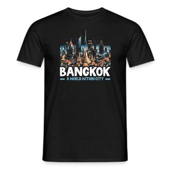 Bangkok Thaïlande Voyage Vacances Langue thaïlandaise - T-shirt homme - noir - Devant - AI Model Male 178 light (178cm)