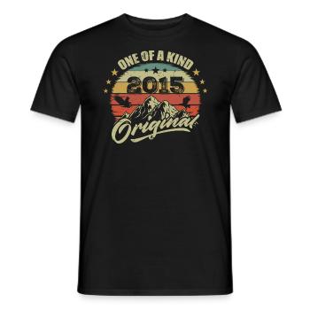 2015 Geburtstag Jahrgang 2015 Retro geboren im Jahr 2015 - Männer T-Shirt - Schwarz - Vorne - AI Model Male 178 light (178cm)
