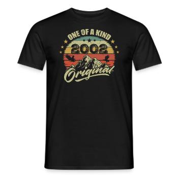 2002 Geburtstag Jahrgang 2002 Retro geboren im Jahr 2002 - Männer T-Shirt - Schwarz - Vorne - AI Model Male 178 light (178cm)
