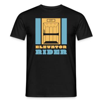 Elevator Rider Aufzug Lift Fahrstuhl - Men's T-Shirt - black - Front - AI Model Male 178 light (178cm)