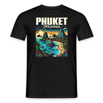 Phuket Thailand Travel Vacation Thai I Love Phuket - Men's T-Shirt - black - Front - AI Model Male 178 light (178cm)