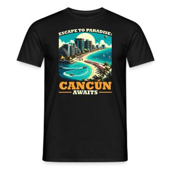 Cancún Mexique Pride Vacances Mexique Voyage Mexicain - T-shirt homme - noir - Devant - AI Model Male 178 light (178cm)