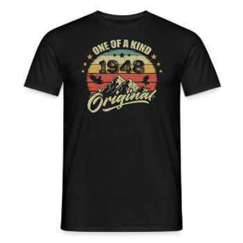 1948 Jahrgang 1948 Retro Jahrgang 1948 Geburtstag - Männer T-Shirt - Schwarz - Vorne - AI Model Male 178 light (178cm)