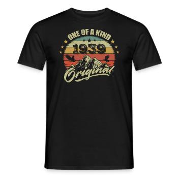 1939 Vintage 1939 Retro Born in 1939 Birthday - Men's T-Shirt - black - Front - AI Model Male 178 light (178cm)