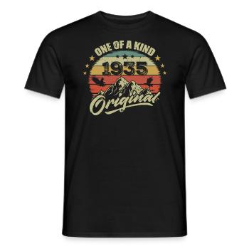 1935 Jahrgang Geburtstag 1935 Retro Jahrgang 1935 - Männer T-Shirt - Schwarz - Vorne - AI Model Male 178 light (178cm)