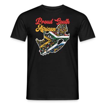 Fierté de l’Afrique du Sud Johannesburg Drapeau sud-africain - T-shirt homme - noir - Devant - AI Model Male 178 light (178cm)