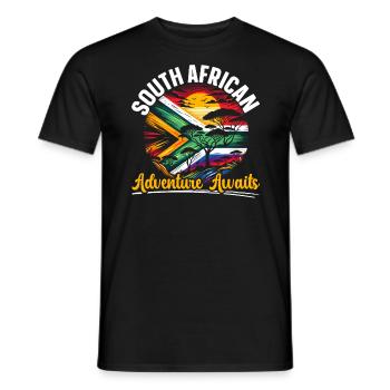 Südafrika Pride Johannesburg Südafrikanische Flagge - Männer T-Shirt - Schwarz - Vorne - AI Model Male 178 light (178cm)