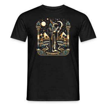 Thoth Ägyptische Mythologie Diety Ibis Altes Ägypten - Männer T-Shirt - Schwarz - Vorne - AI Model Male 178 light (178cm)