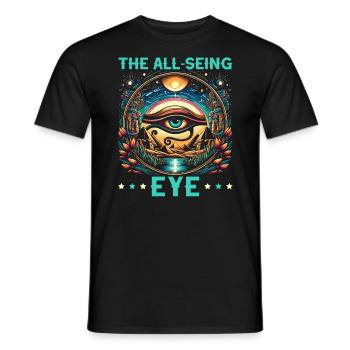 Oeil d’Horus Mythologie égyptienne Symbole ancien - T-shirt homme - noir - Devant - AI Model Male 178 light (178cm)