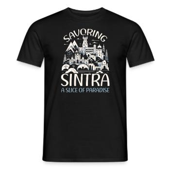 Sintra Portugal Travel Vacation Country Portugese - Men's T-Shirt - black - Front - AI Model Male 178 light (178cm)