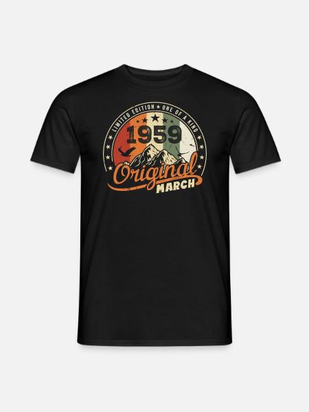 Cadeau D'anniversaire Mars 1959 Vintage 1959 Retro - T-shirt herr - svart