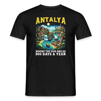 Antalya Türkei Reisen Urlaub Ich liebe die Türkei - Männer T-Shirt - Schwarz - Vorne - AI Model Male 178 light (178cm)