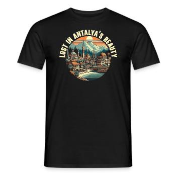 Antalya Turquie Voyage Vacances J’aime la Turquie - T-shirt homme - noir - Devant - AI Model Male 178 light (178cm)