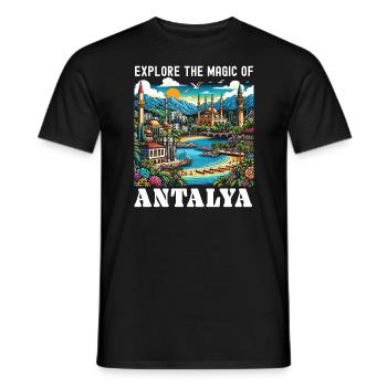 Antalya Turquie Voyage Vacances J’aime la Turquie - T-shirt homme - noir - Devant - AI Model Male 178 light (178cm)