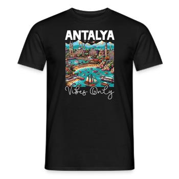 Antalya Turquie Voyage Vacances J’aime la Turquie - T-shirt homme - noir - Devant - AI Model Male 178 light (178cm)