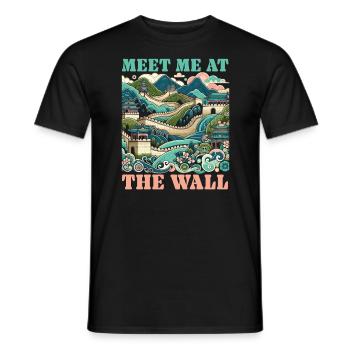 Grande Muraille De Chine Voyage Vacances Chinois - T-shirt homme - noir - Devant - AI Model Male 178 light (178cm)