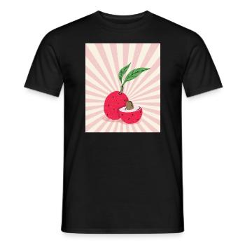 Lychee Retro Litschi Exotische Frucht - Männer T-Shirt - Schwarz - Vorne - AI Model Male 178 light (178cm)