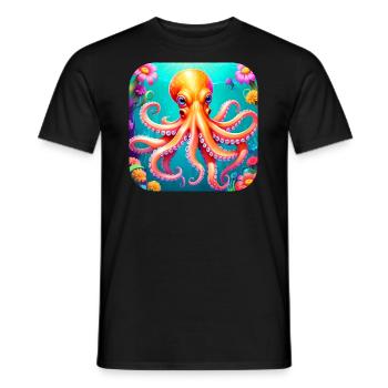 Poulpe cool II - T-shirt homme - noir - Devant - AI Model Male 178 light (178cm)