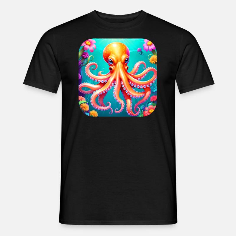 Cooler Oktopus II - Männer T-Shirt - Schwarz
