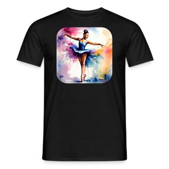 Prima ballerina with bright colors - Men's T-Shirt - black - Front - AI Model Male 178 light (178cm)