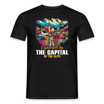 Innsbruck Austria Travel Vacation Austrian - Men's T-Shirt - black - Front - AI Model Male 178 light (178cm)