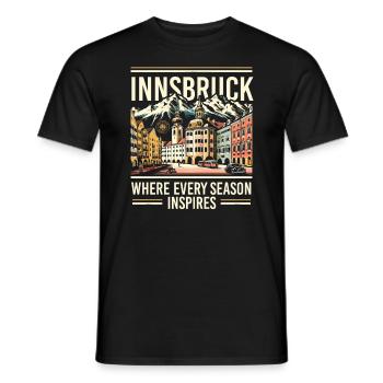 Innsbruck Autriche Voyage Vacances Autrichien - T-shirt homme - noir - Devant - AI Model Male 178 light (178cm)
