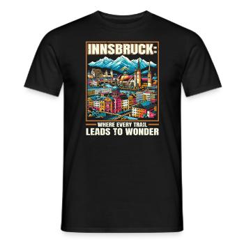 Innsbruck Autriche Voyage Vacances Autrichien - T-shirt homme - noir - Devant - AI Model Male 178 light (178cm)