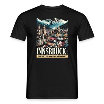 Innsbruck Autriche Voyage Vacances Autrichien - T-shirt homme - noir - Devant - AI Model Male 178 light (178cm)