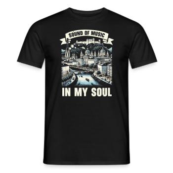 Salzburg Austria Travel Vacation Country Austrian - Men's T-Shirt - black - Front - AI Model Male 178 light (178cm)